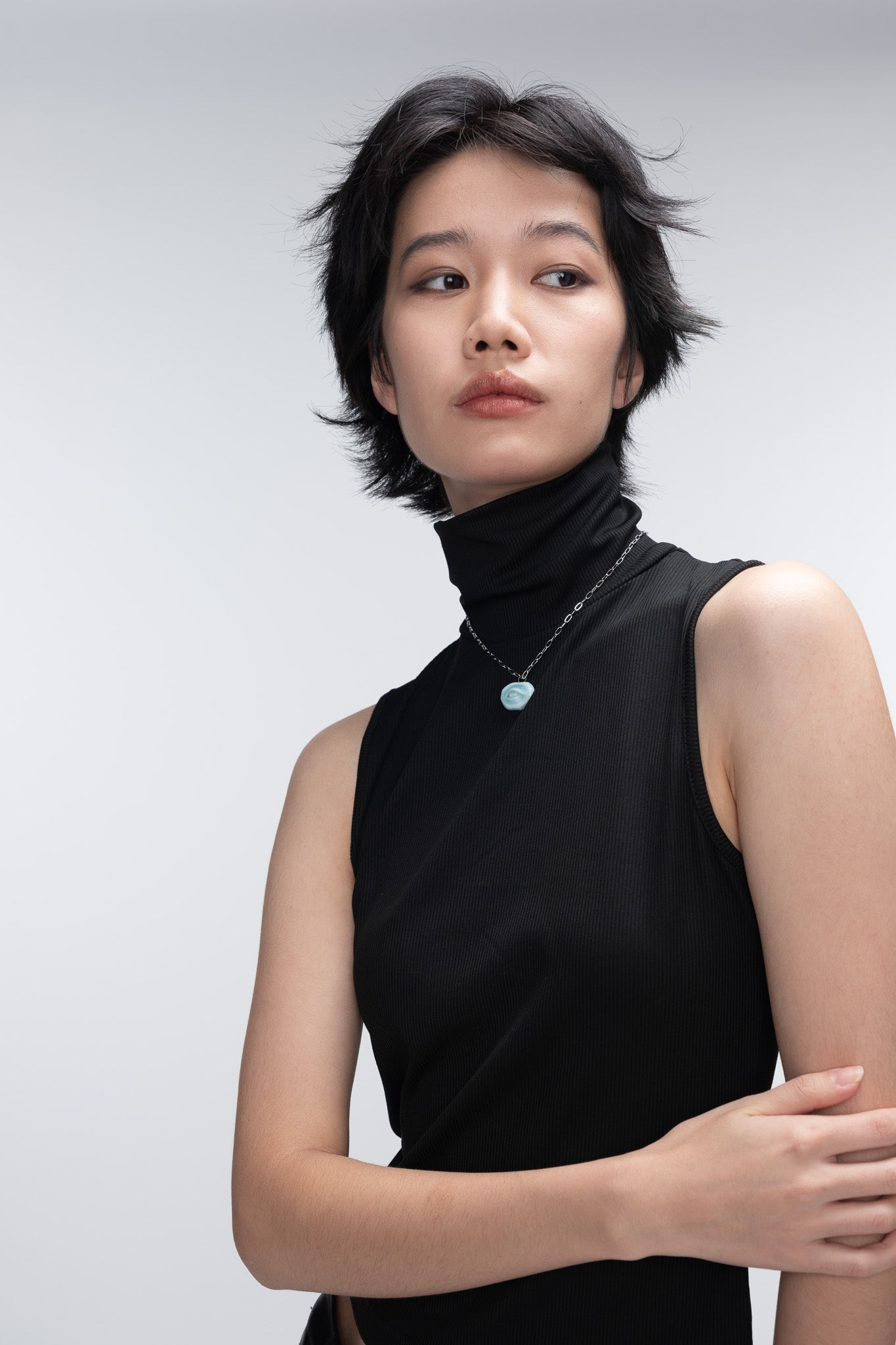 My body - chain necklace with porcelain charm