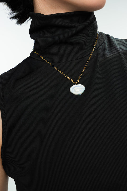 My body - chain necklace with porcelain charm