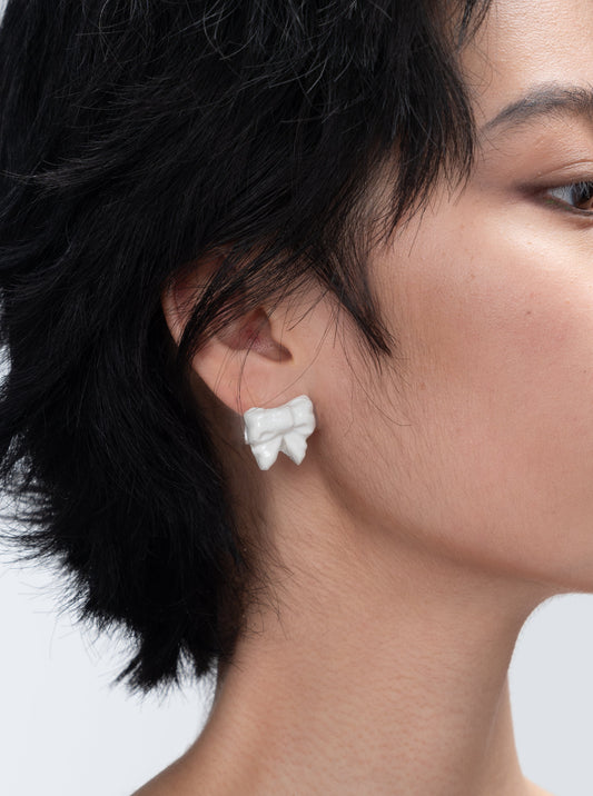 Bowtie Maniac Mini Bowtie Earring S925 - Angry Puss Style