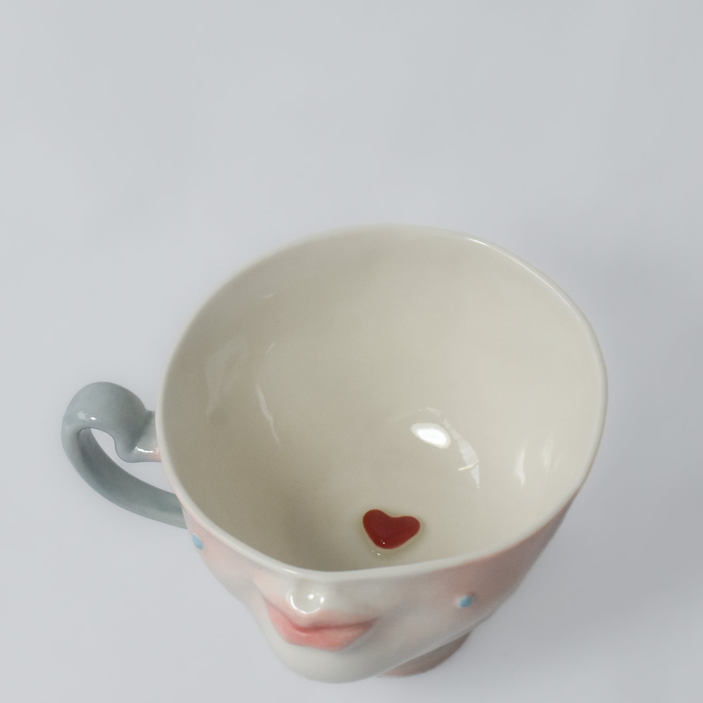 The Kissing Cup - Deep Blue- Large ceramic tea cup