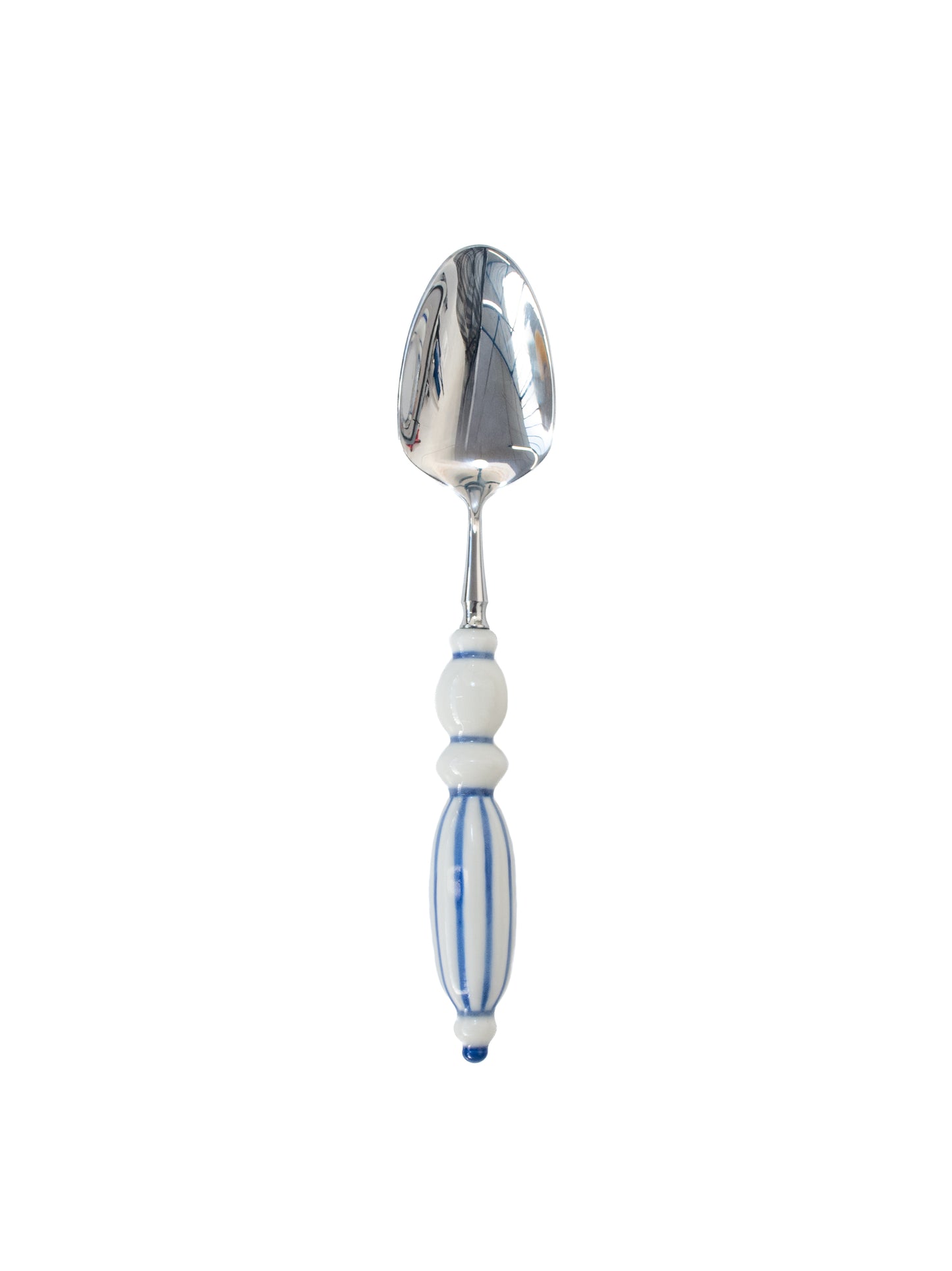 Fun Dining Handcrafted Ceramic Porcelain Cutlery 4 Piece Set - Classic Blue