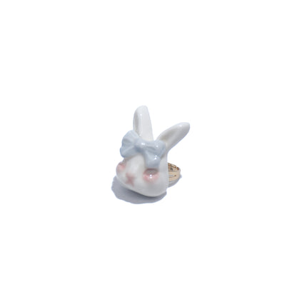 Grumpy Bunny- Rabbit 14k gold plated brass ring