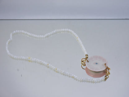 The Cup Theater mini plate porcelain shell beads necklace