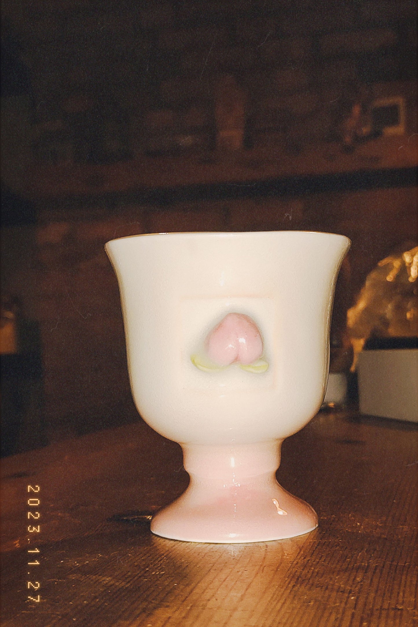 Peach it - Ceramic Peach Goblet Wine Cup