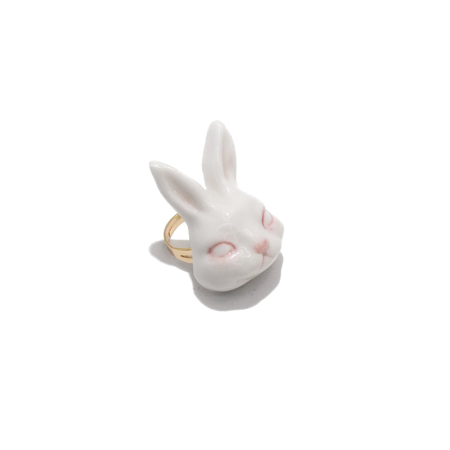 Grumpy Bunny- Rabbit 14k gold plated brass ring