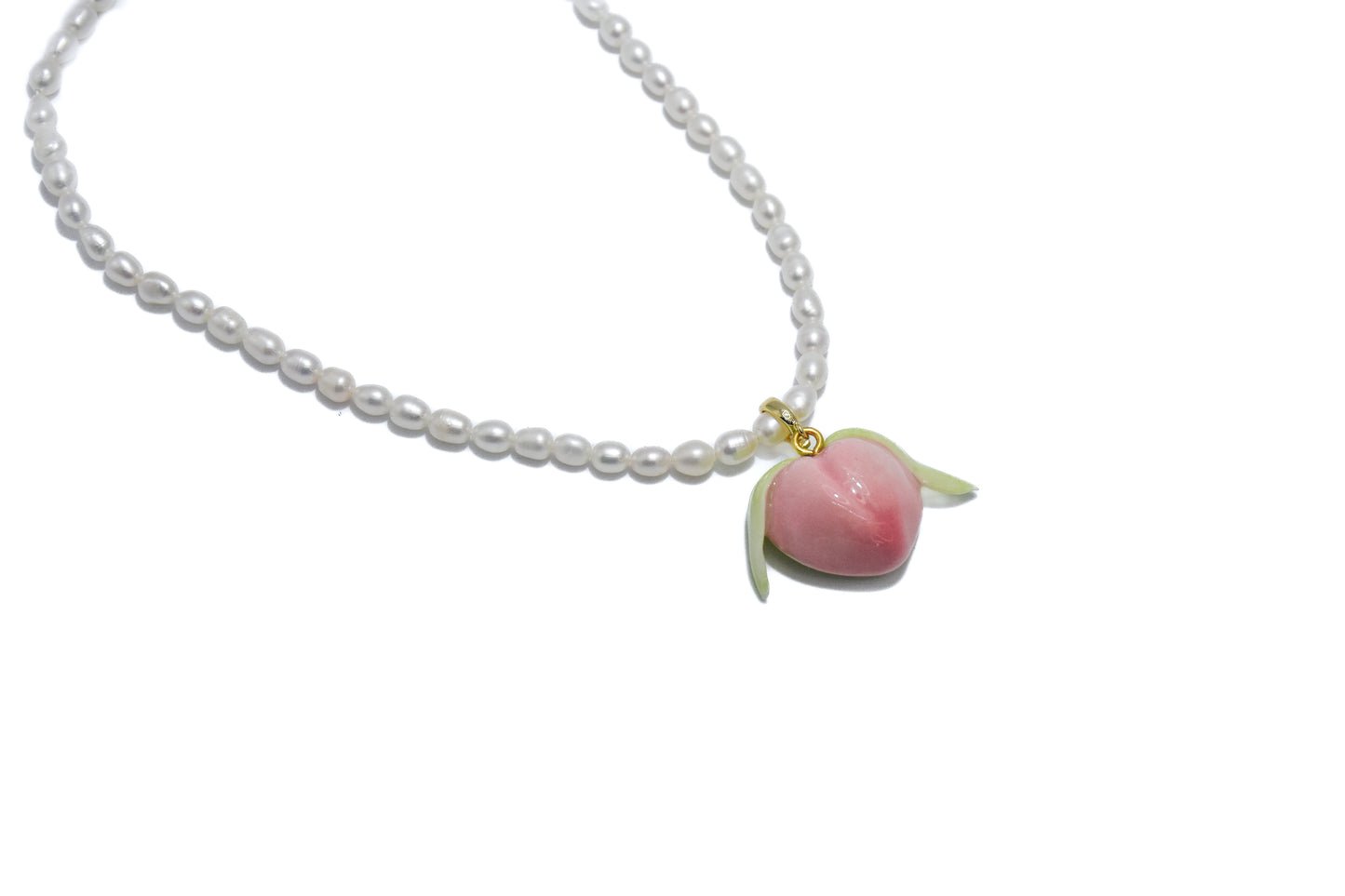 Peach it - Peach ceramic Freshwater Pearl Pearl necklace