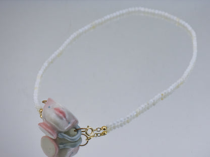 The Cup Theater mini cup porcelain shell beads necklace