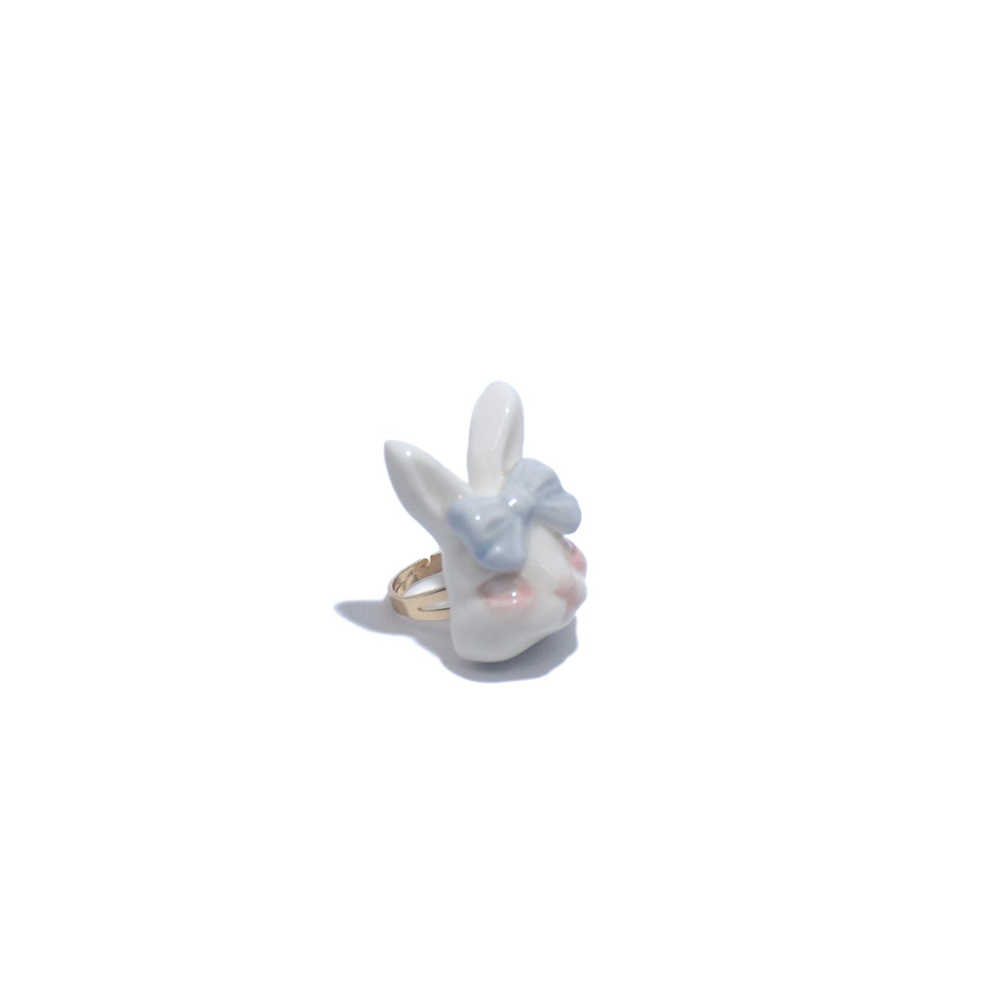 Grumpy Bunny- Rabbit 14k gold plated brass ring