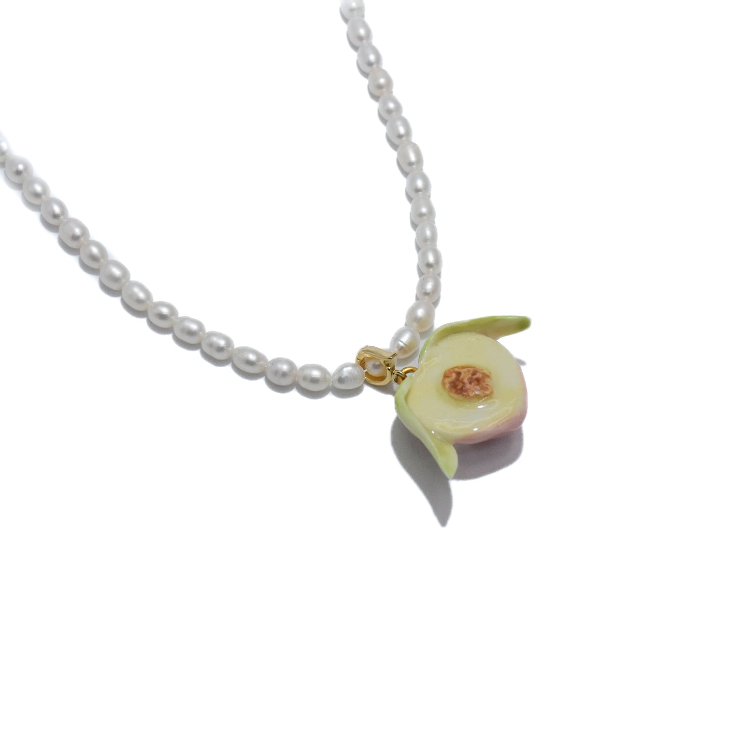 Peach it - Peach ceramic Freshwater Pearl Pearl necklace