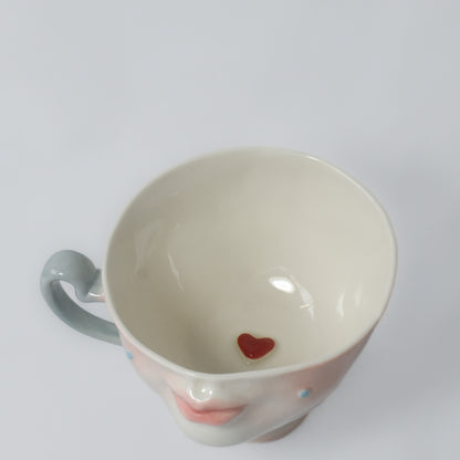 The Kissing Cup - Love Sunset - Large ceramic tea cup