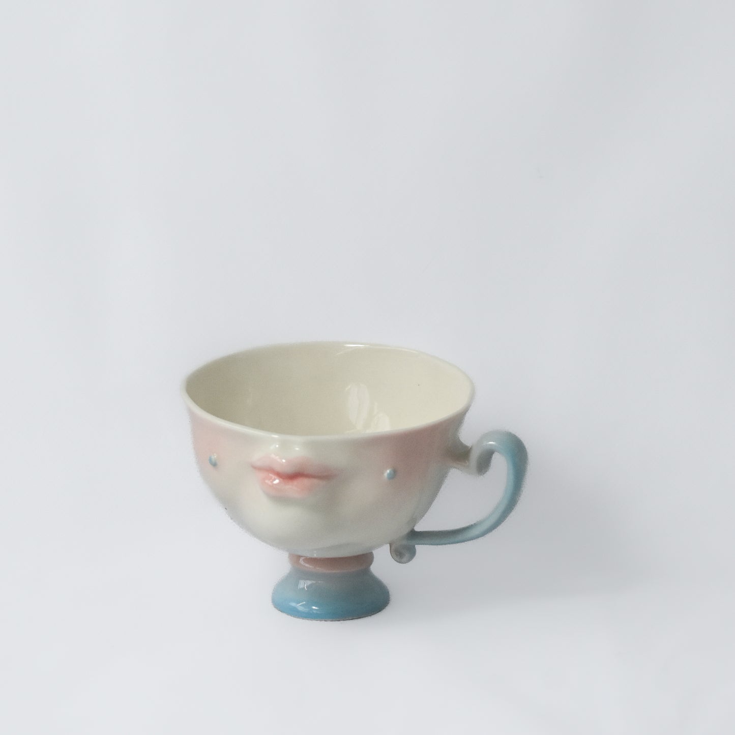 The Kissing Cup - Deep Blue- Large ceramic tea cup