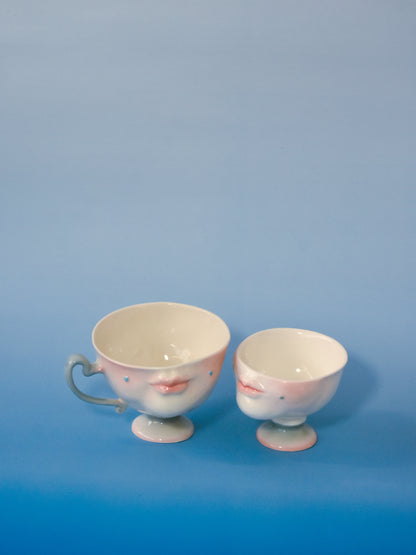 The Kissing Cup - Love Sunset - Large ceramic tea cup