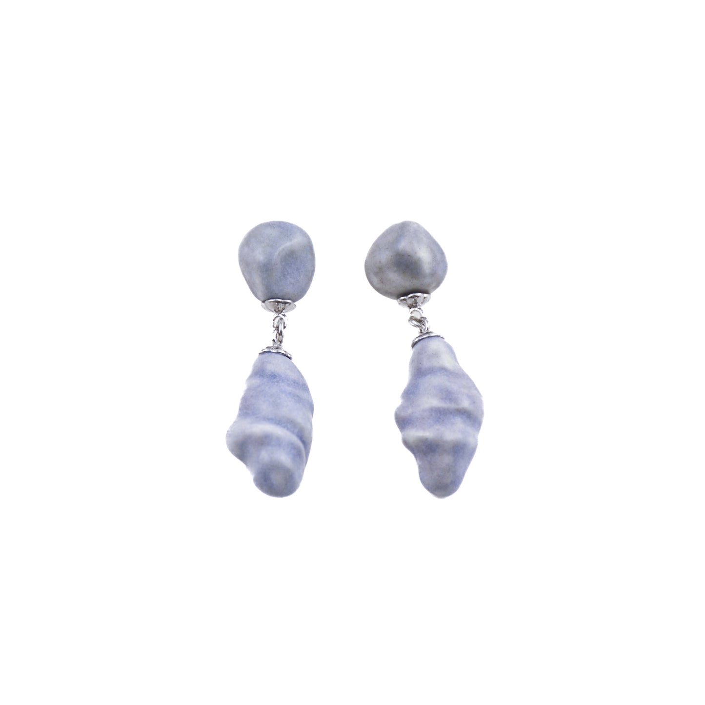 Coral Drop: blue ceramic earring teardrop drop earrings