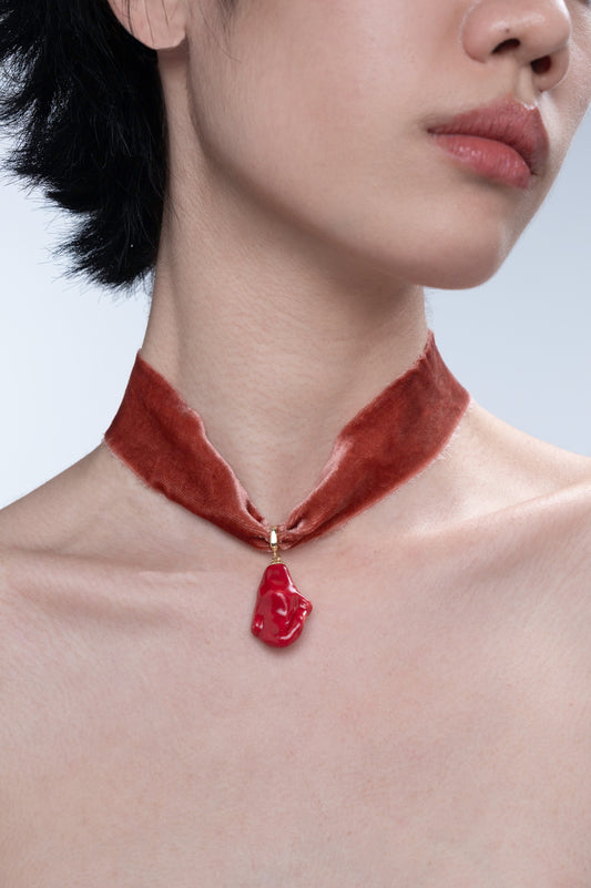 Matter Drop Gothic Silk Velvet Choker Necklace