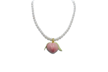 Peach it - Peach ceramic Freshwater Pearl Pearl necklace