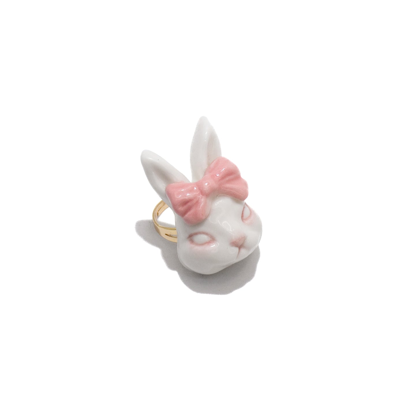 Grumpy Bunny- Rabbit 14k gold plated brass ring