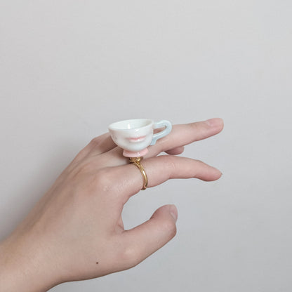 The Cup Theater mini cup plate porcelain brass rings