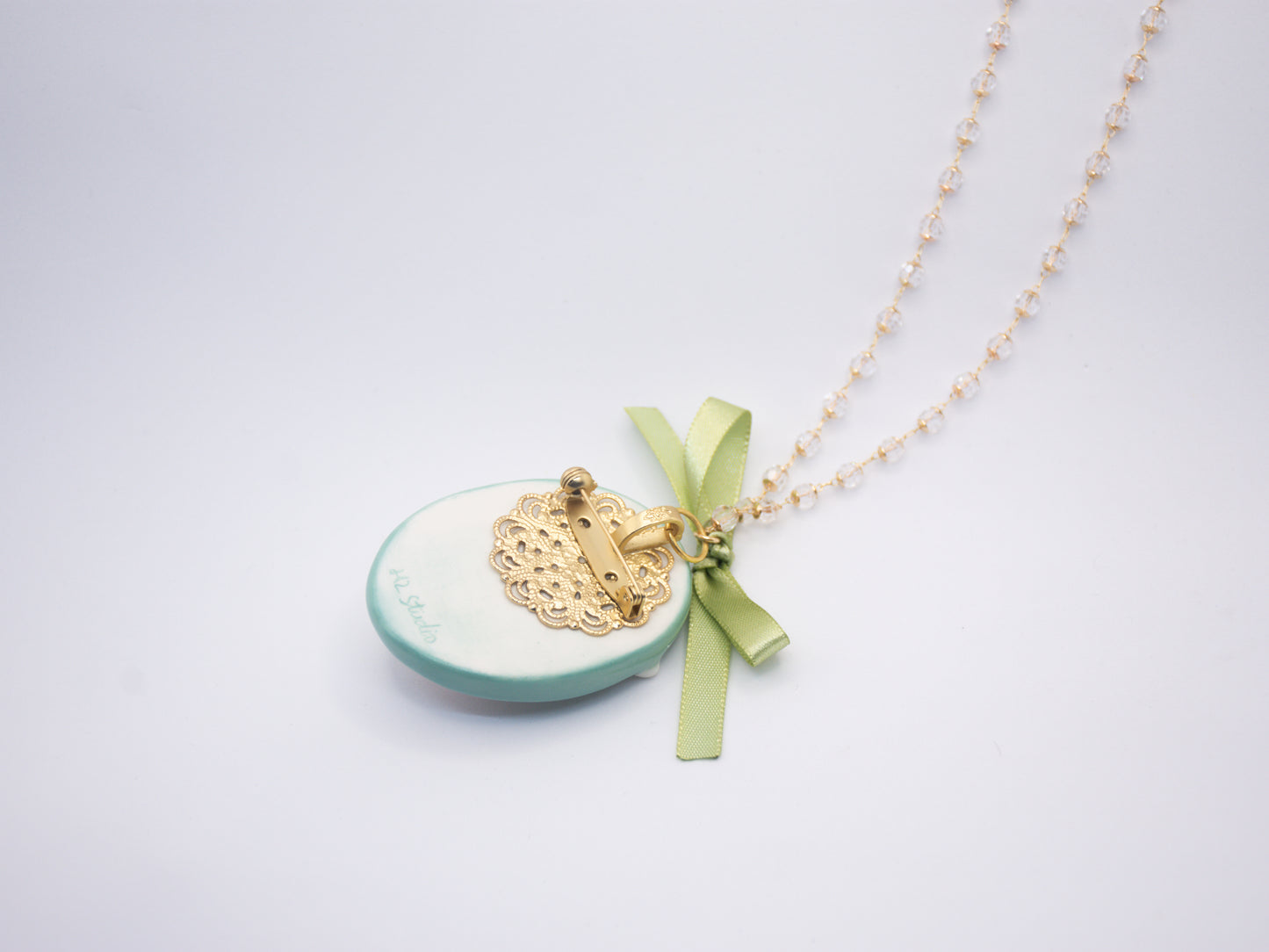 Angry Puss Portrait Necklace and Brooch