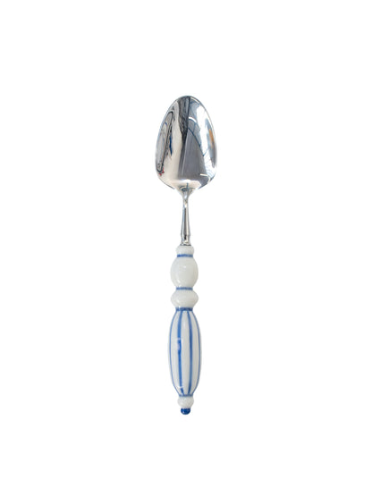 Fun Dining Handcrafted Ceramic Porcelain Cutlery 4 Piece Set - Classic Blue