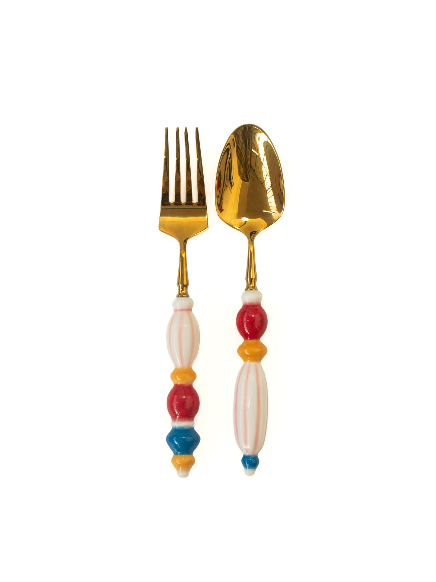 Fun Dining Handcrafted Ceramic Porcelain Cutlery Table Circus Style