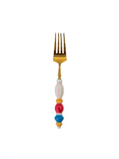 Fun Dining Handcrafted Ceramic Porcelain Cutlery 4 Piece Set - Table Circus