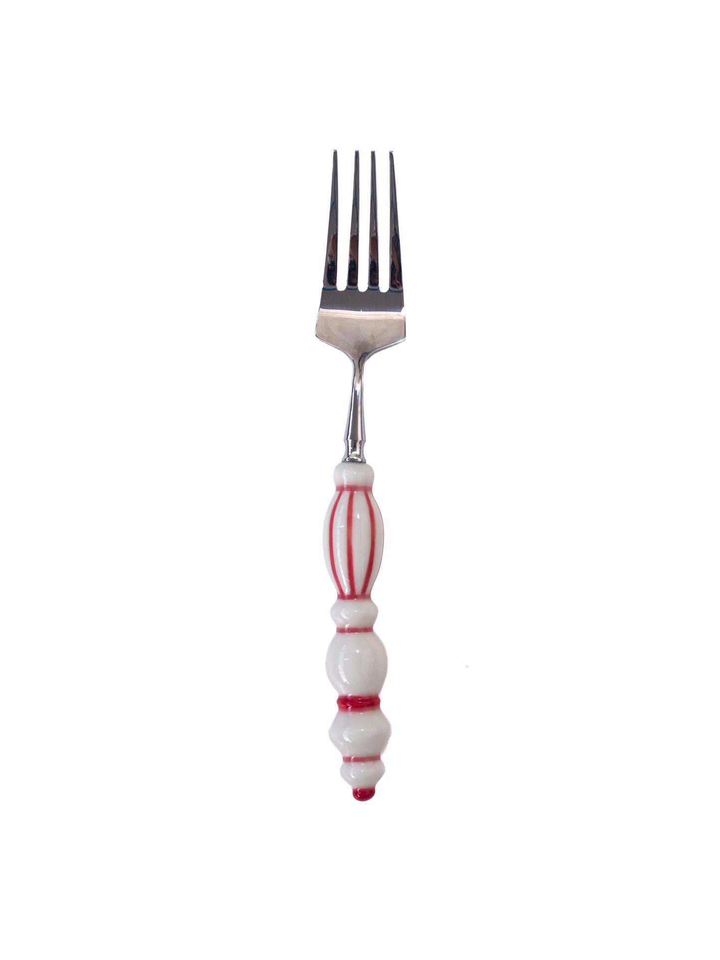 Fun Dining Handcrafted Ceramic Porcelain Cutlery 4 Piece Set - Passion Red