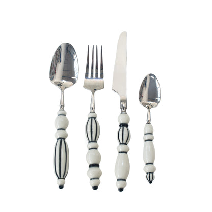 Fun Dining Handcrafted Ceramic Porcelain Cutlery Classic Line Style