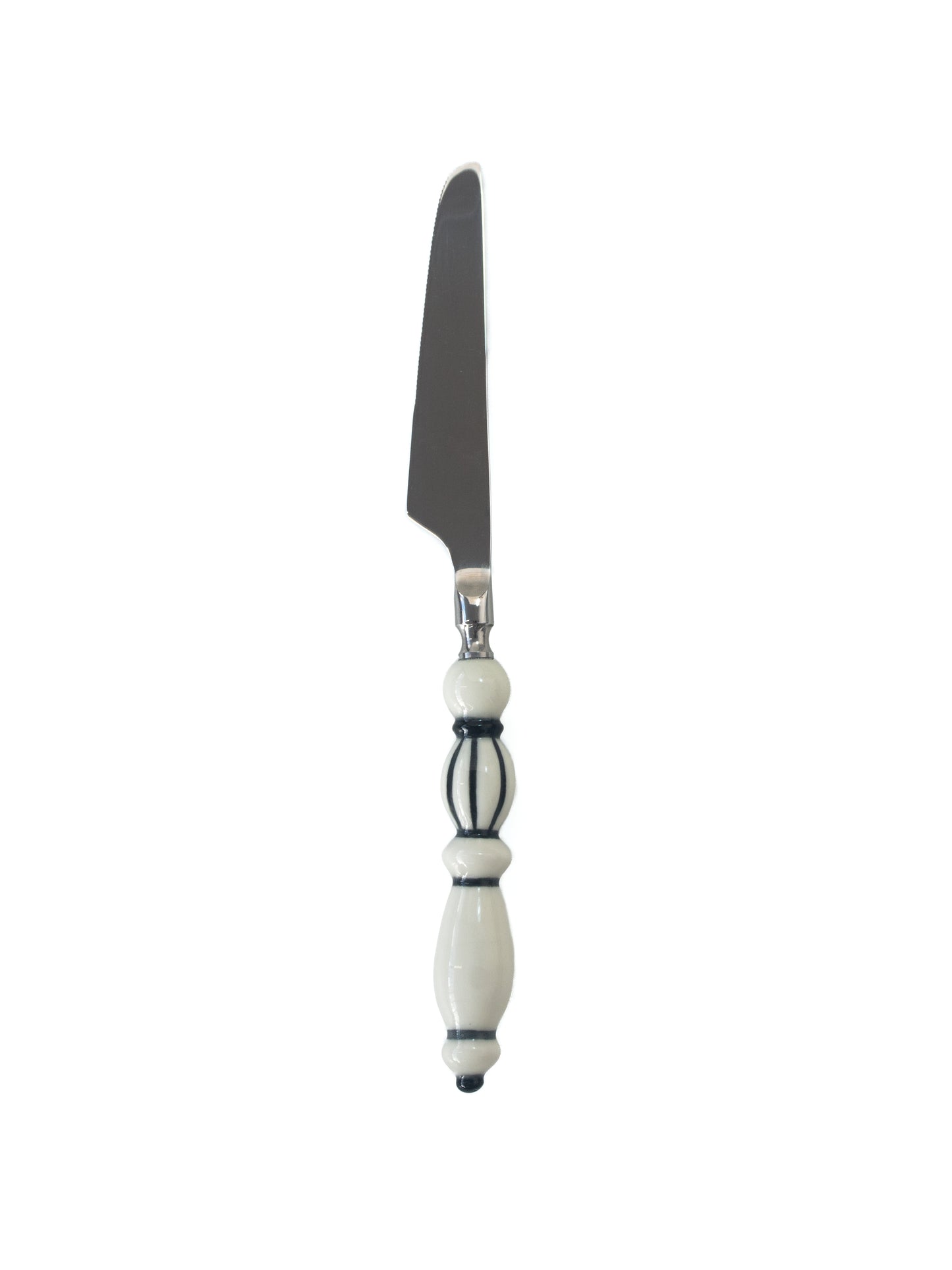 Fun Dining Handcrafted Ceramic Porcelain Cutlery 4 Piece Set - Black