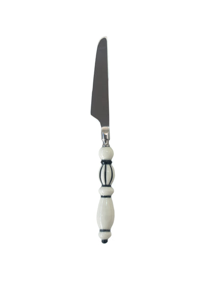 Fun Dining Handcrafted Ceramic Porcelain Cutlery 4 Piece Set - Black